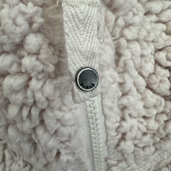 PrAna Cream Permafrost Sherpa Fleece Hooded Full Zip Hoodie Vest Size XL - Picture 2 of 13